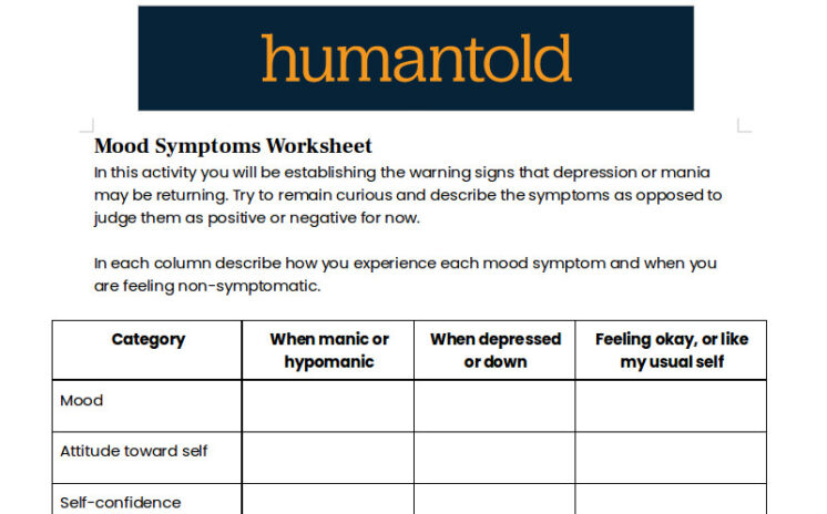 Mood Symptoms Worksheet - image