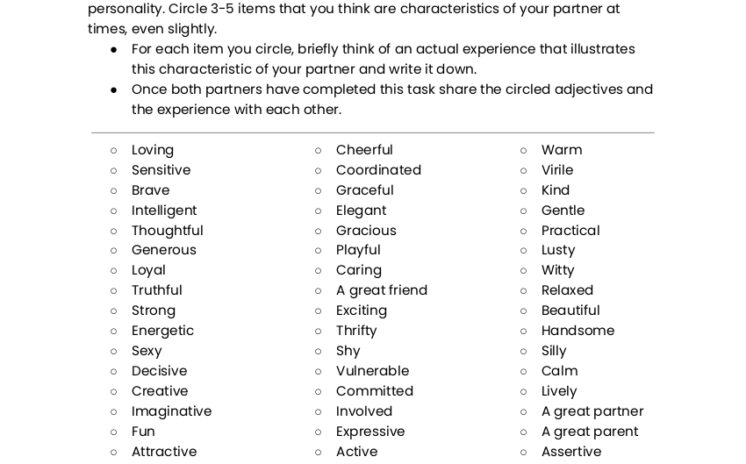 "I appreciate..." - Adjectives Checklist - image