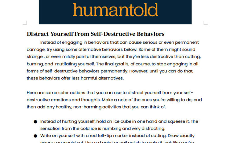 Distract Yourself From Self-Destructive Behaviors - image