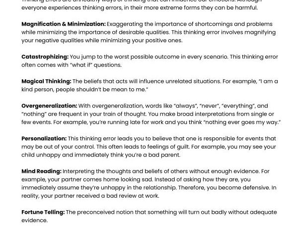 Thinking Errors (Unhealthy Ways of Thinking) - image