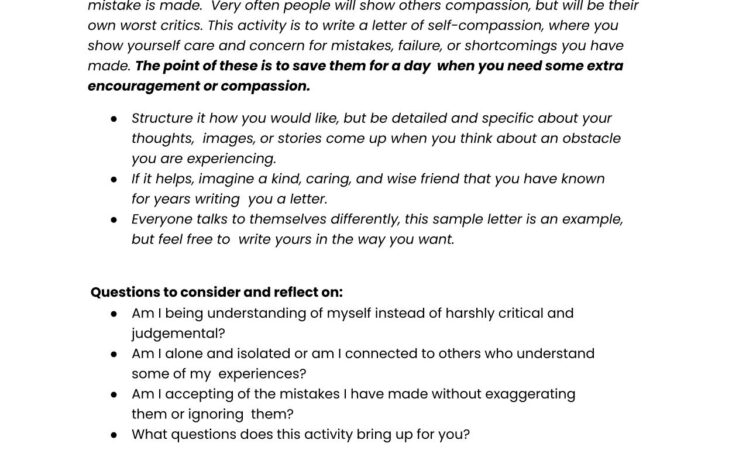 Letter of Self Compassion - image