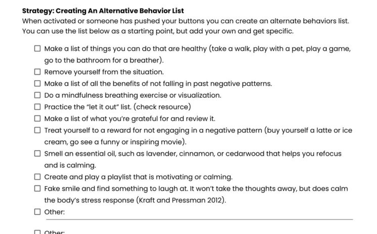 Managing Emotional Buttons (Alternative Behavior List) - image