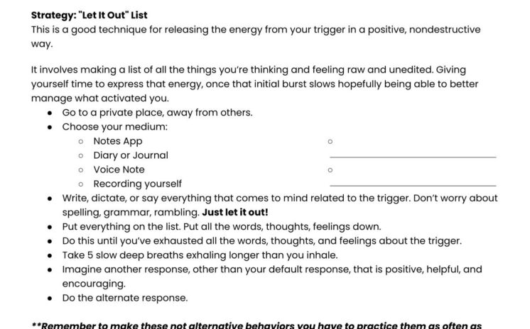 Managing Emotional Buttons ("Let It Out" List) - image