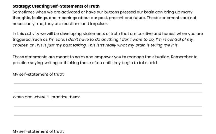 Managing Emotional Buttons (Self-Statements of Truth) - image