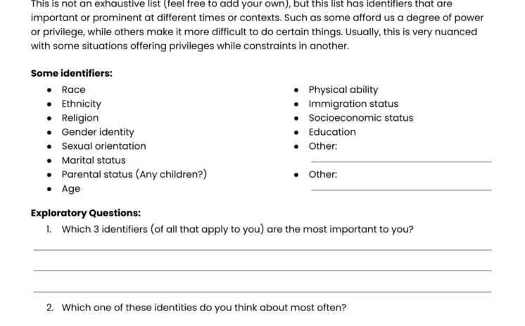 Social Identity Exploration Activity - image