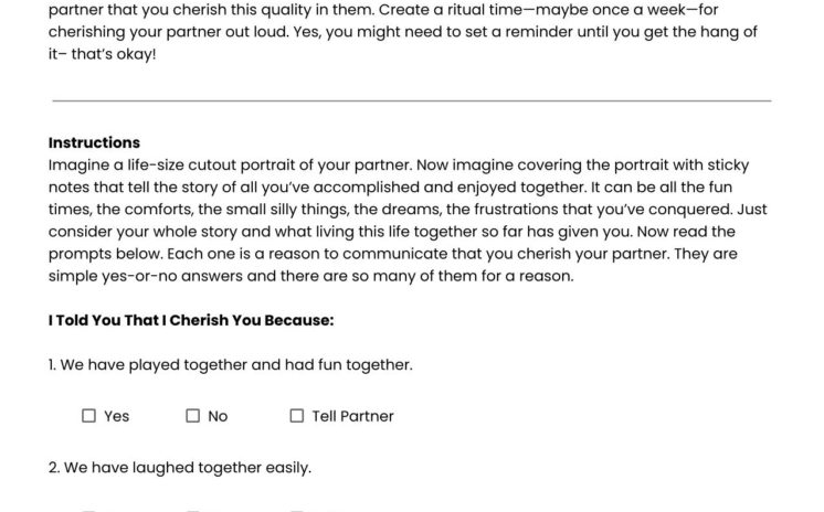 Gottman Date 1 Exercise- How Much Do You Actually Cherish Your Partner? - image