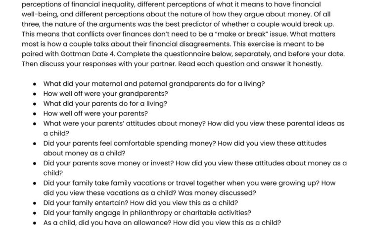 Gottman Date 4 Exercise- My Family History with Money - image