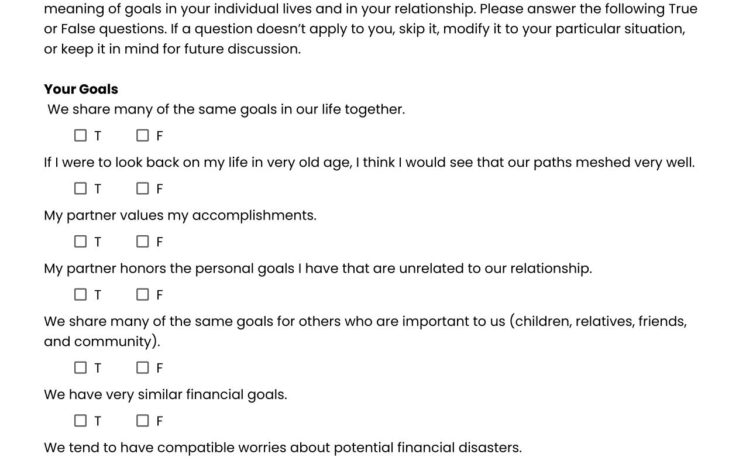 Gottman Date 7 Exercise- Shared Goals Questionnaire - image
